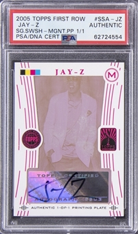 2005 Topps First Row Signature Swish Magenta Printing Plate #SSA-JZ Jay-Z (#1/1) - PSA Authentic, PSA/DNA Authentic